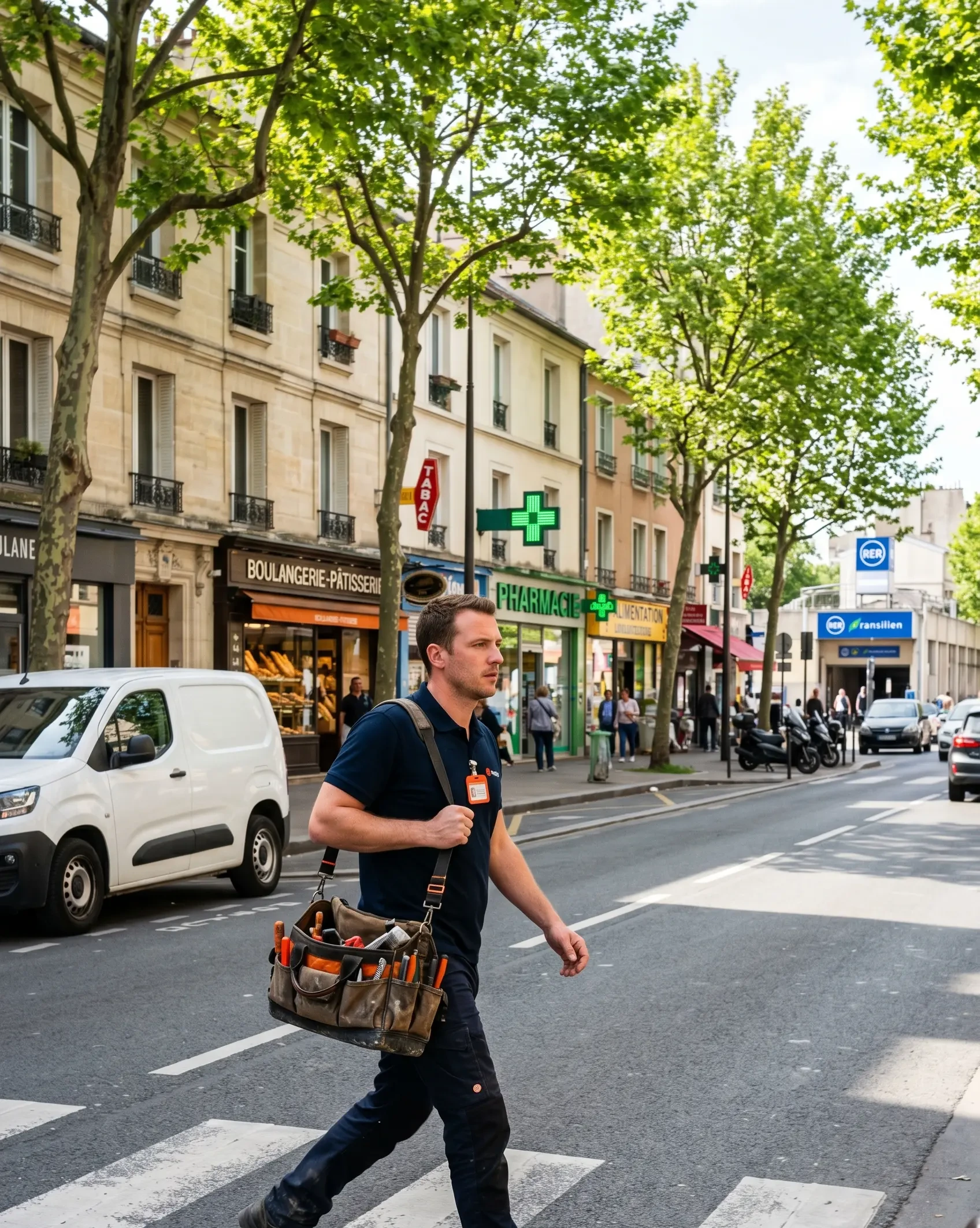 Technicien DB Assistance réparant une porte de garage à Sartrouville
