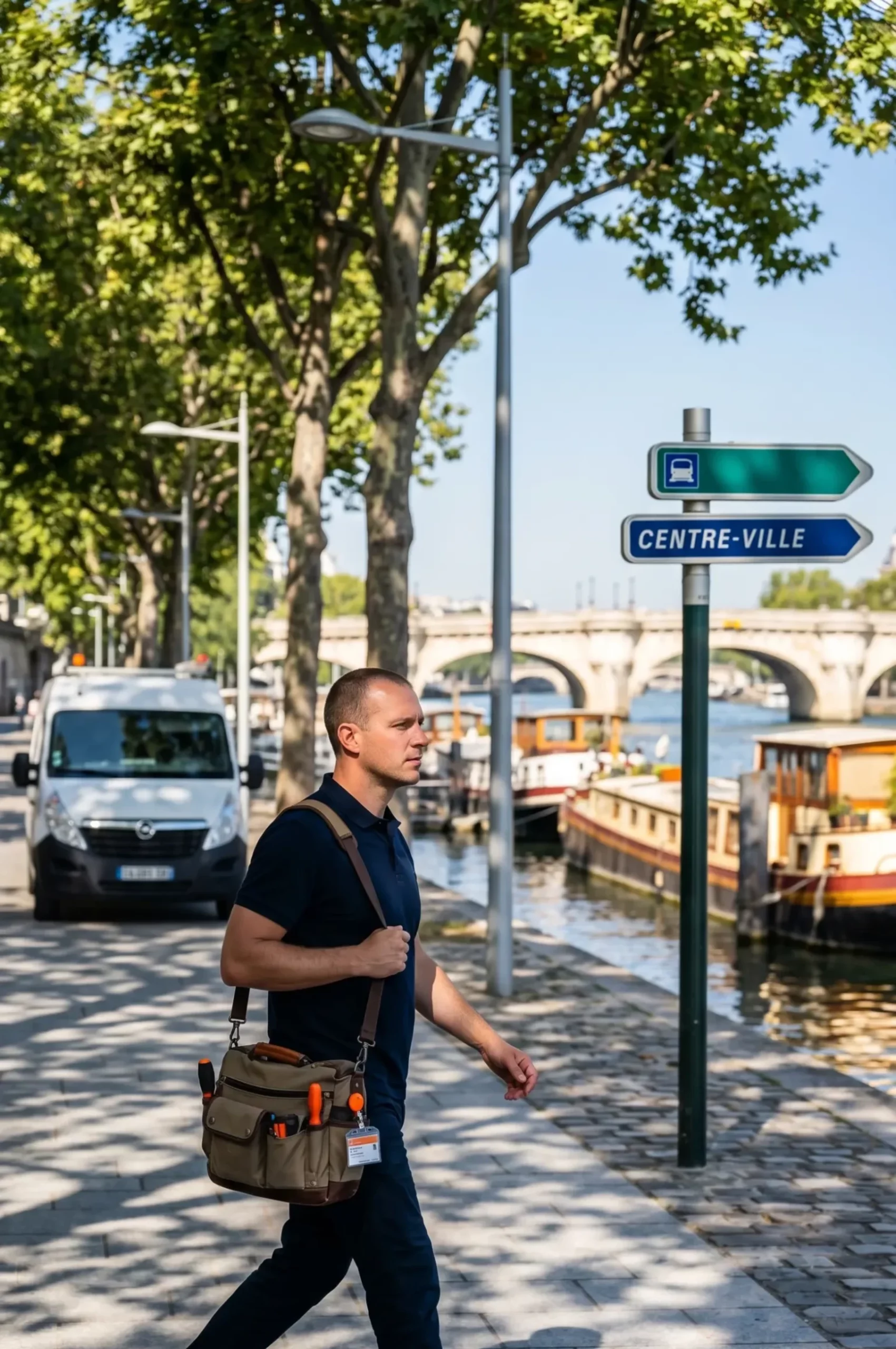 Technicien DB Assistance réparant une porte de garage à Conflans-Sainte-Honorine