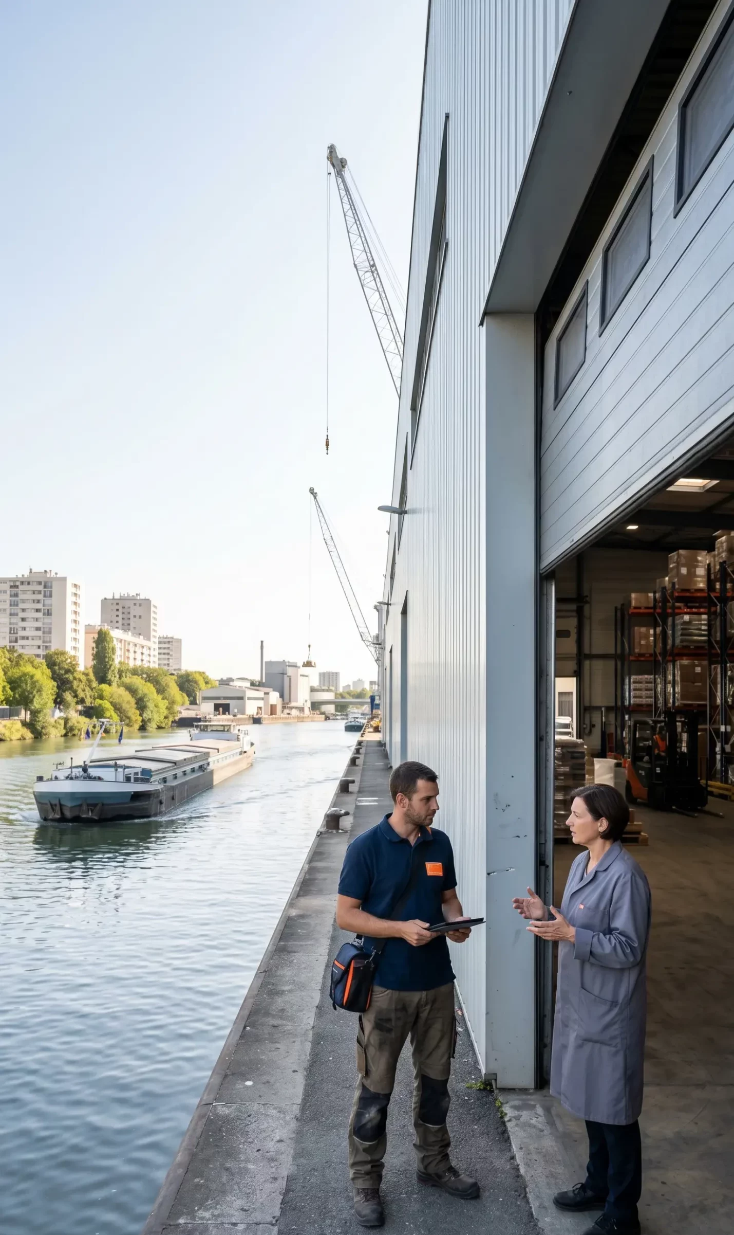Technicien DB Assistance réparant une porte de garage à Argenteuil