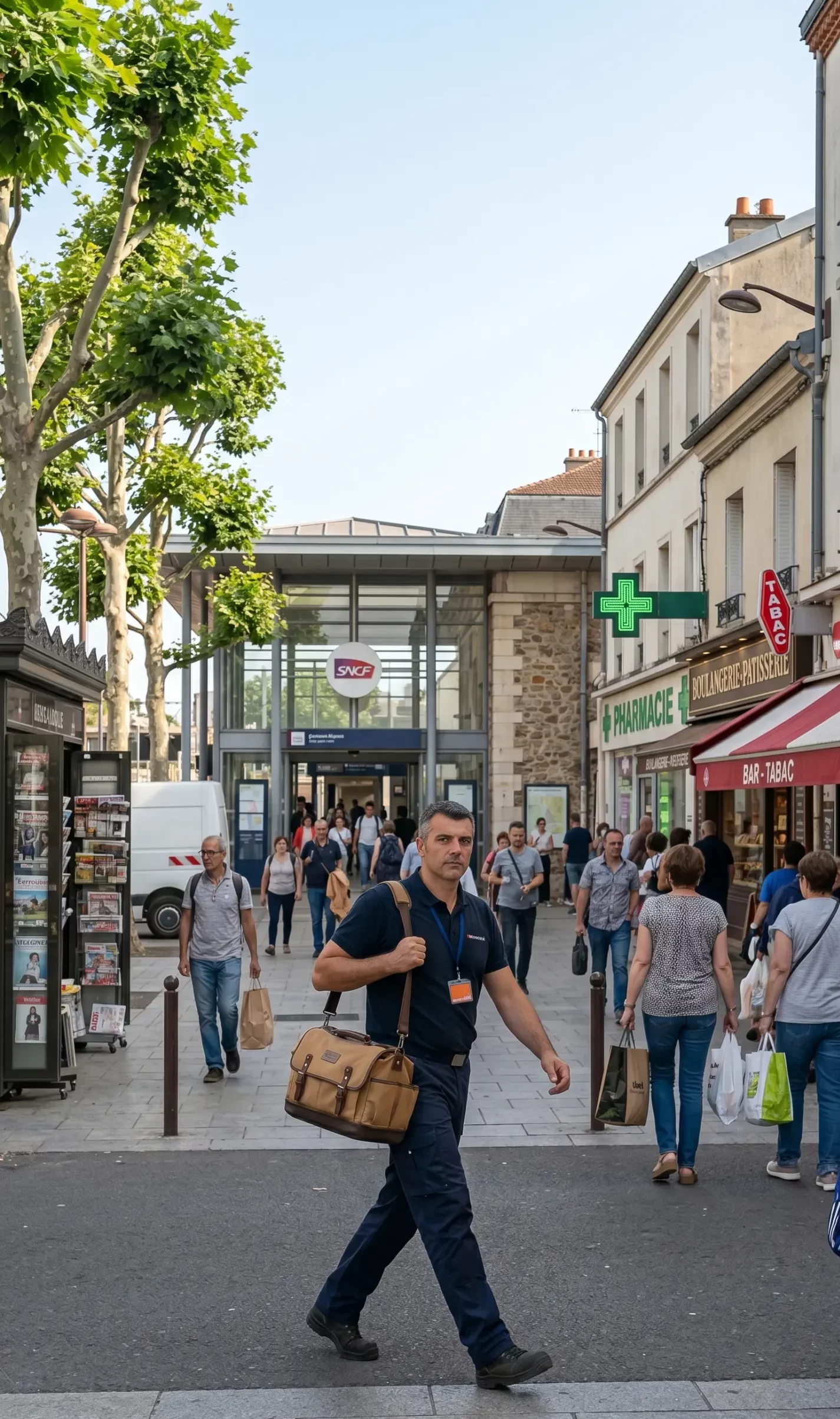 Technicien DB Assistance réparant une porte de garage à Ermont