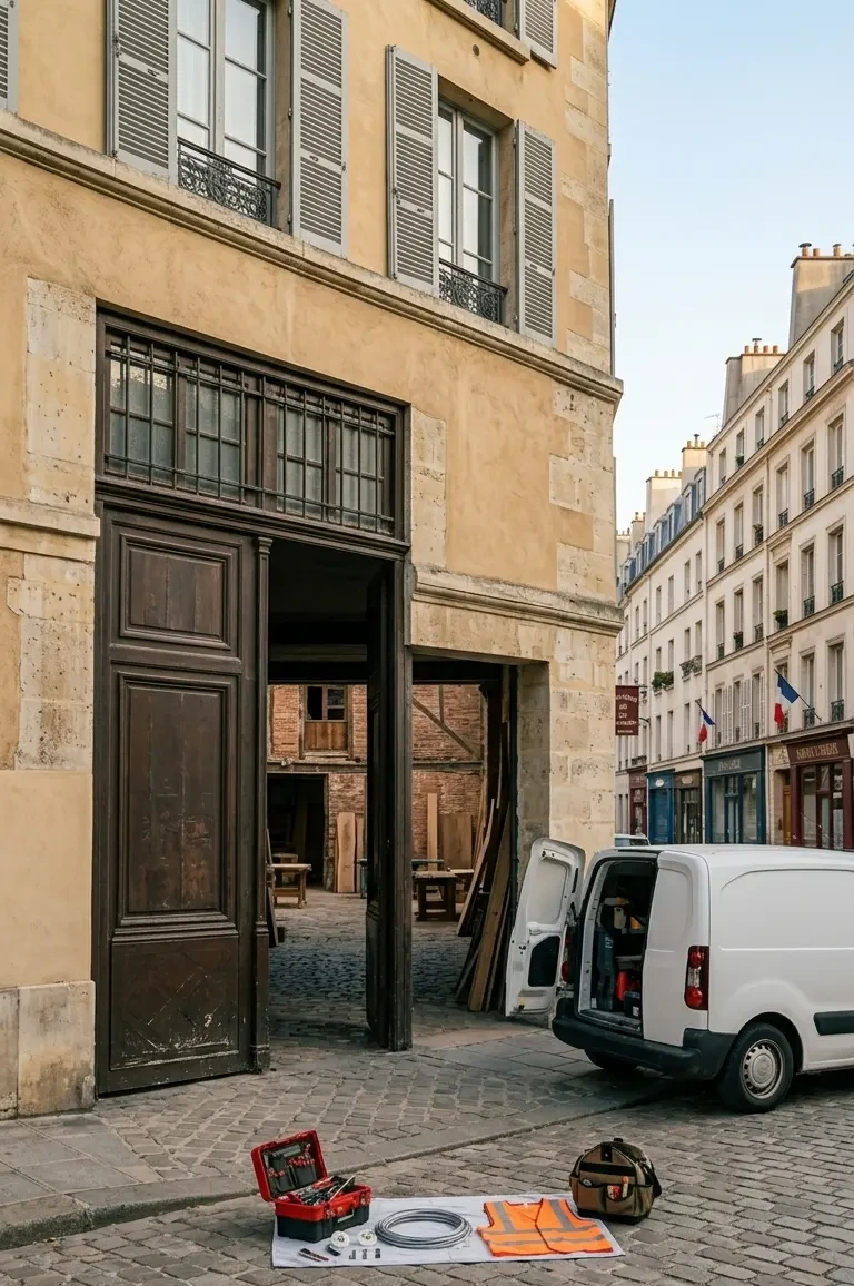Dépannage porte de garage à Paris 11e (75011) · intervention rapide DB Assistance