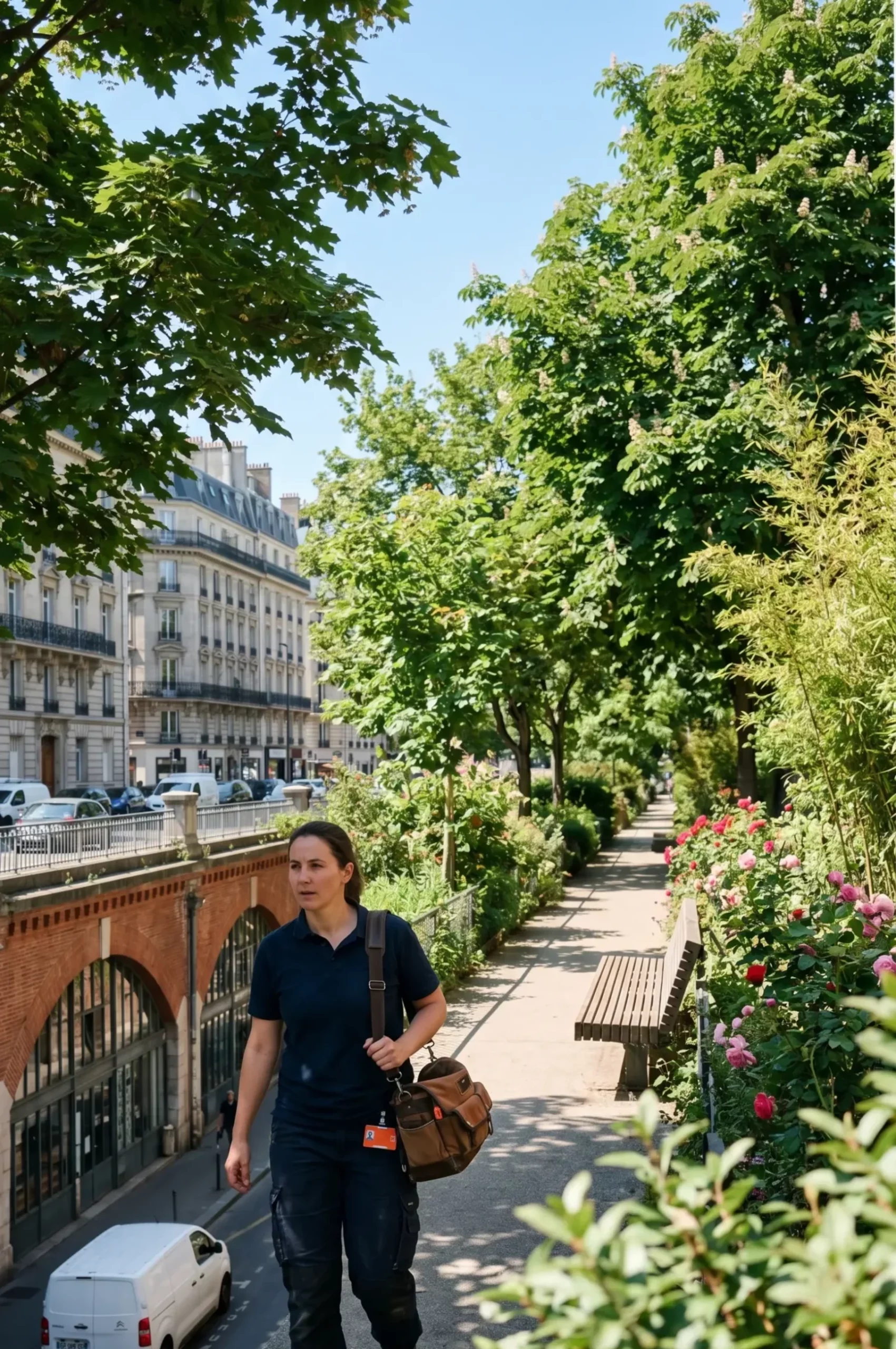 Technicien DB Assistance réparant une porte de garage à Paris 12e