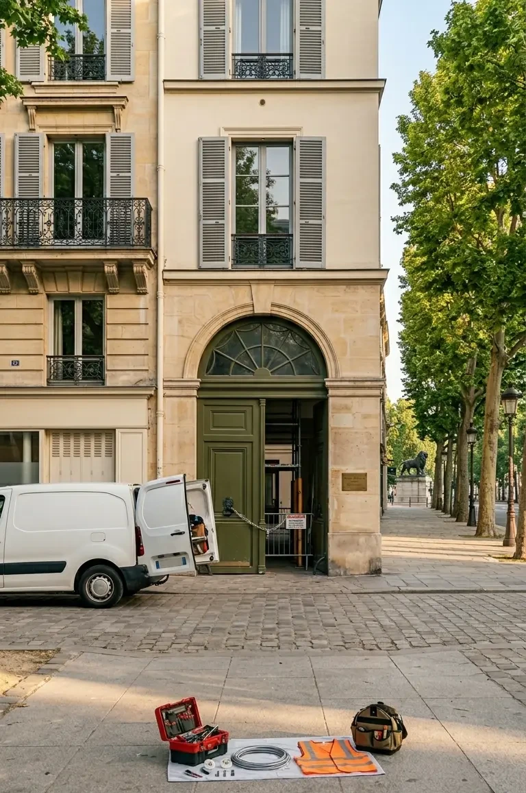 Dépannage porte de garage à Paris 14e (75014) · intervention rapide DB Assistance