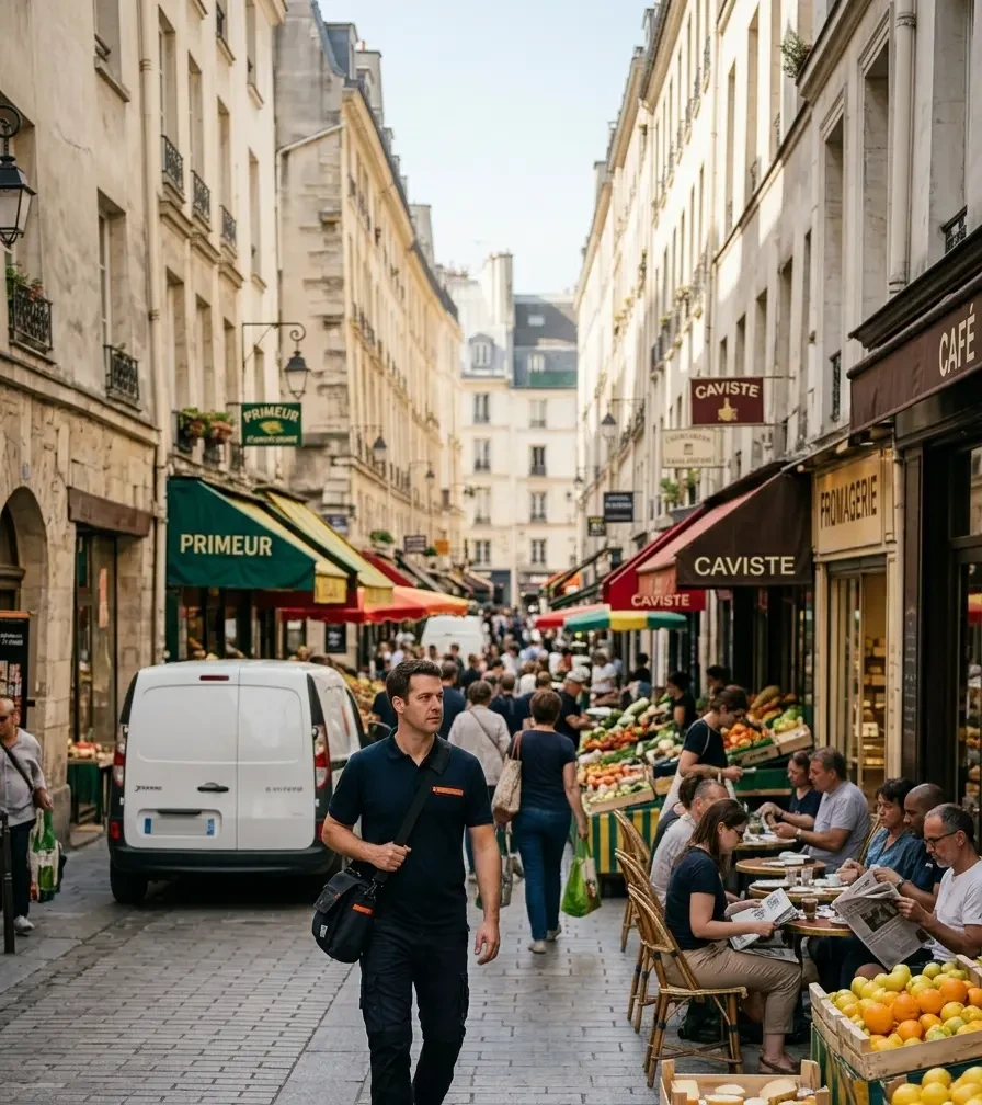Technicien DB Assistance réparant une porte de garage à Paris 5e