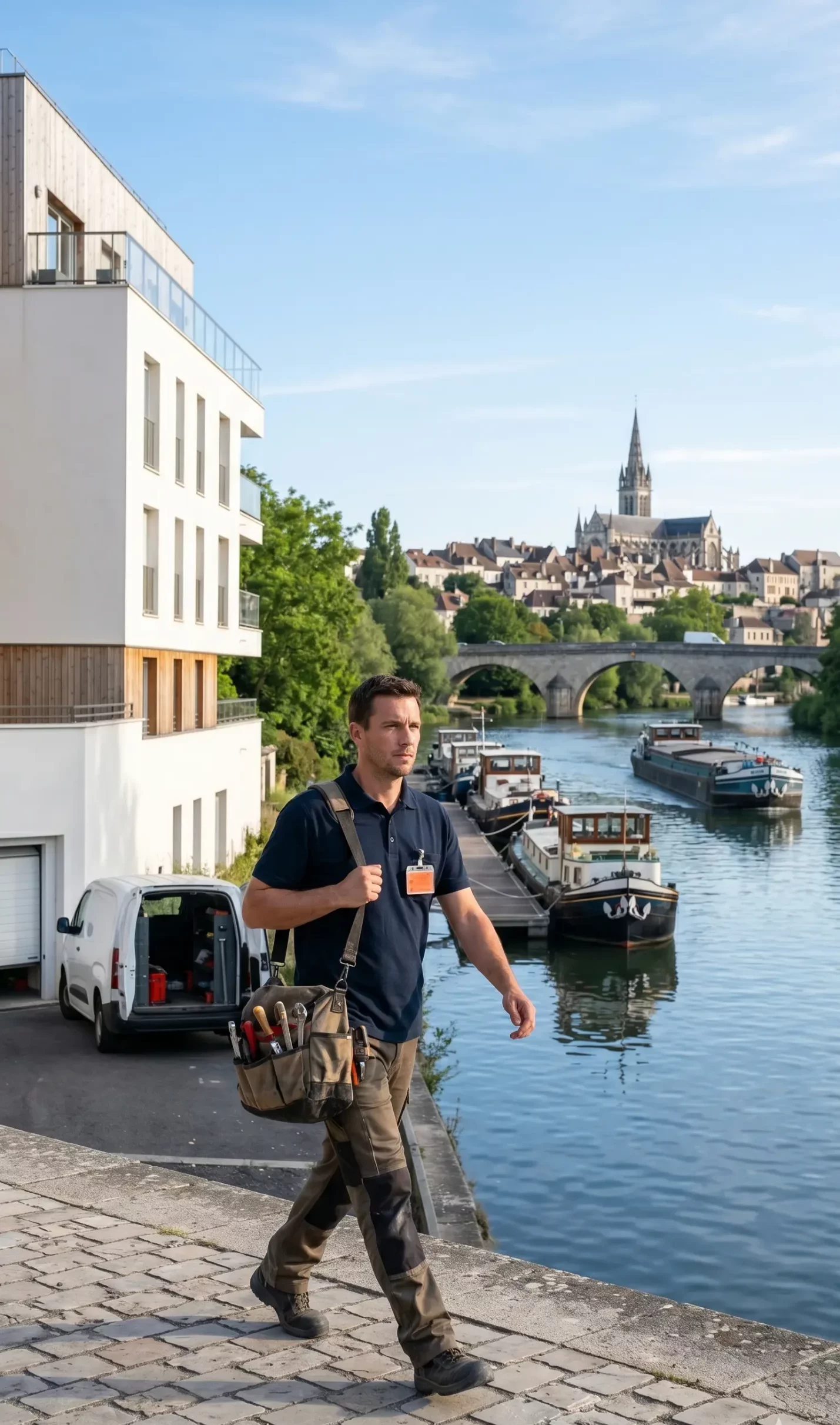 Technicien DB Assistance réparant une porte de garage à Saint-Ouen-l'Aumône