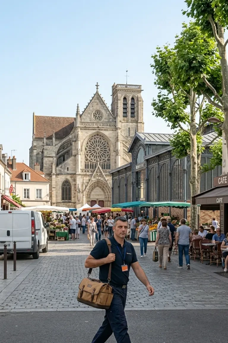 Technicien DB Assistance réparant une porte de garage à Taverny