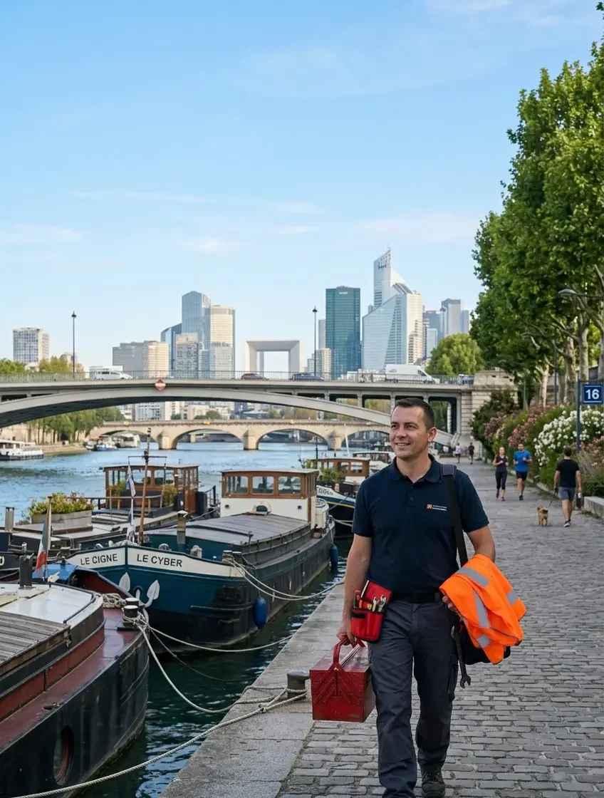 Dépannage porte de garage à Asnières-sur-Seine technicien DB Assistance quais Seine La Défense