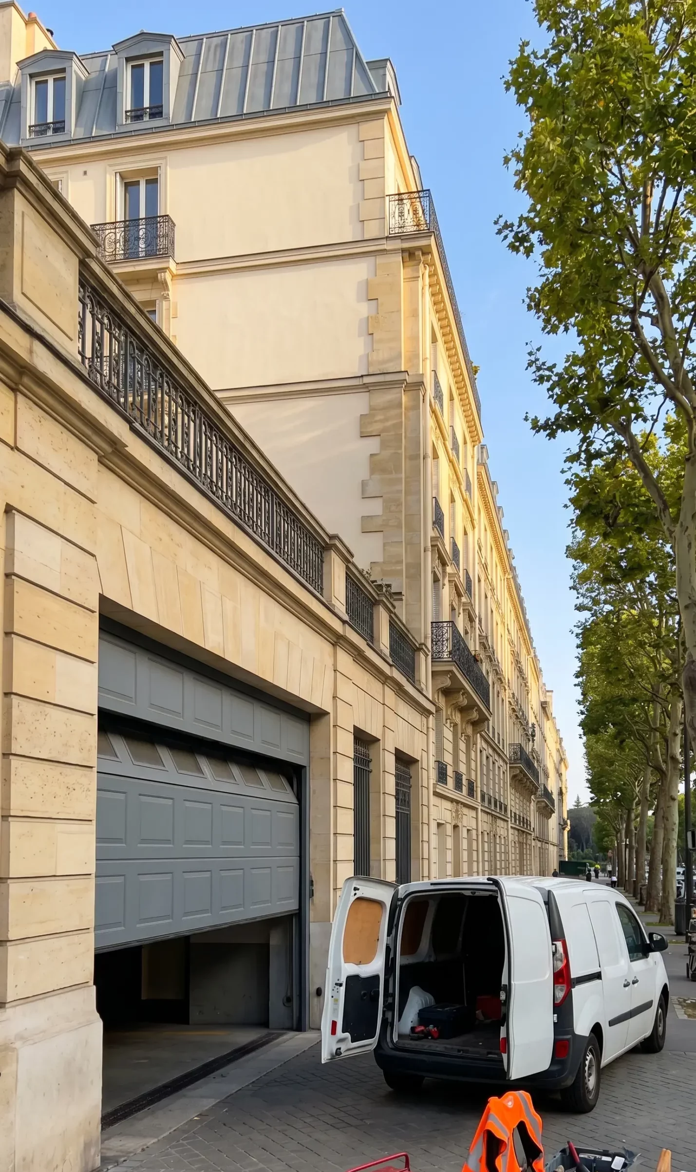 Dépannage porte de garage à Boulogne-Billancourt · renforcement fixation parking haussmannien vibrations métro ligne 9