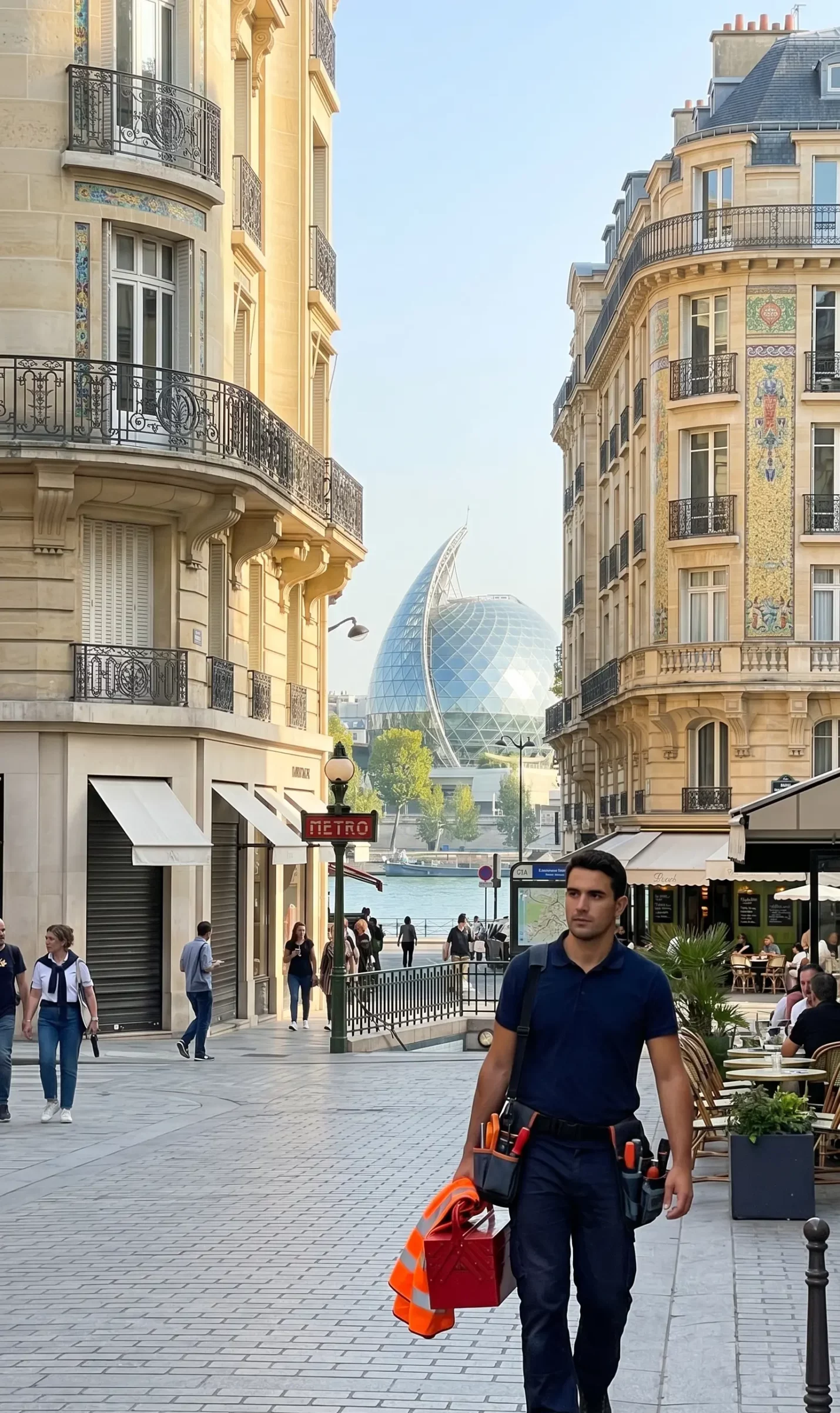 Technicien DB Assistance réparant une porte de garage à Boulogne-Billancourt