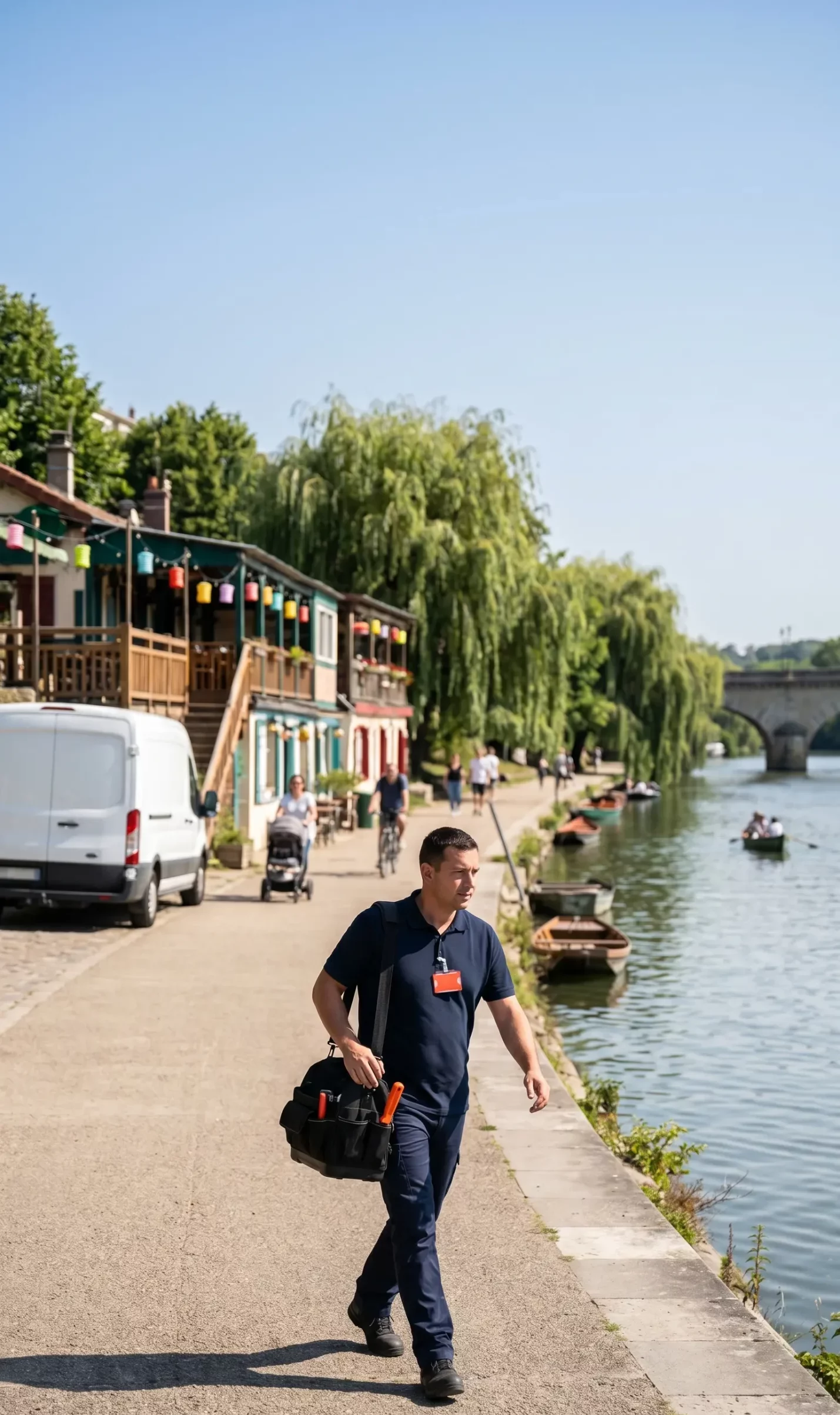 Technicien DB Assistance réparant une porte de garage à Champigny-sur-Marne