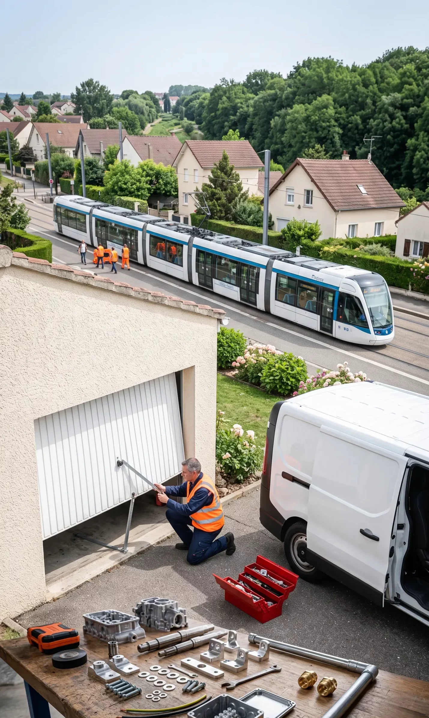 Dépannage porte de garage à Châtillon porte basculante bloquée pavillon tramway T6