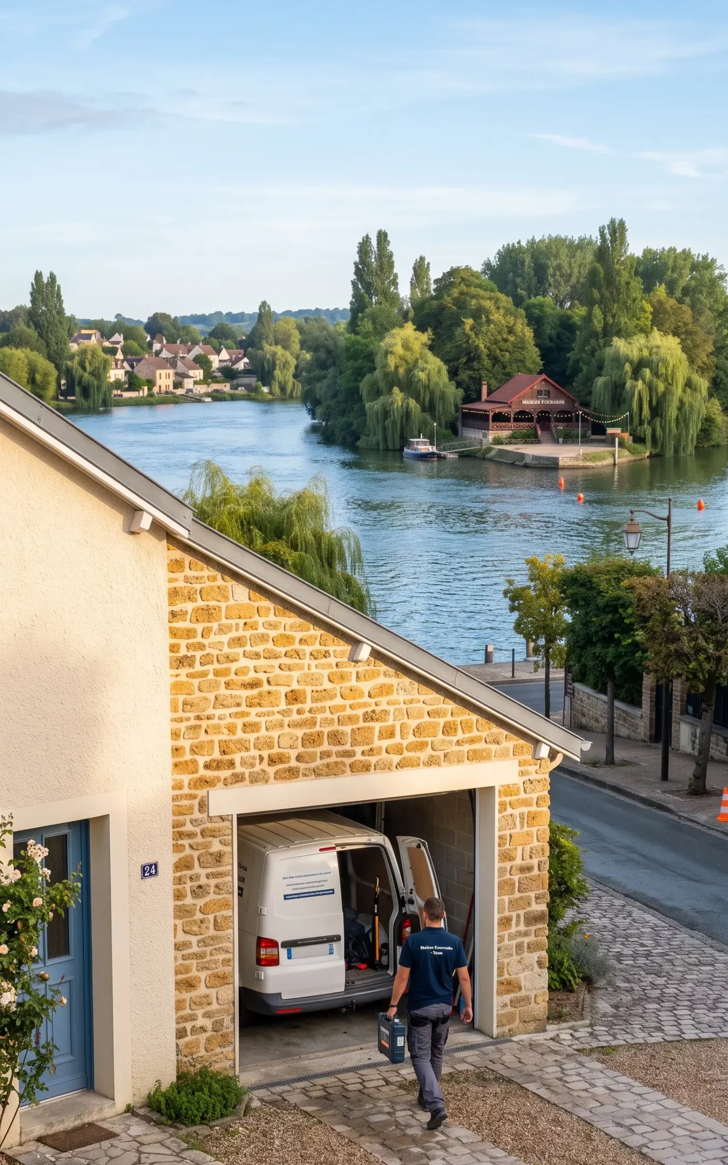 Dépannage porte de garage à Chatou technicien DB Assistance quai Seine île des Impressionnistes