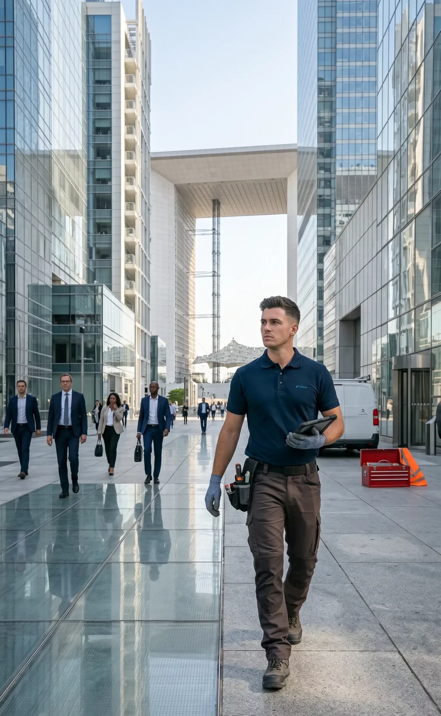 Dépannage porte de garage à Courbevoie technicien DB Assistance esplanade La Défense Grande Arche