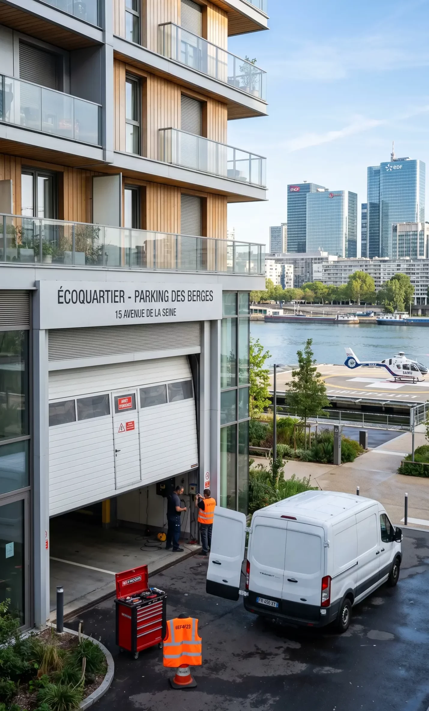 Dépannage porte de garage à Issy-les-Moulineaux porte sectionnelle bloquée écoquartier Seine sièges sociaux
