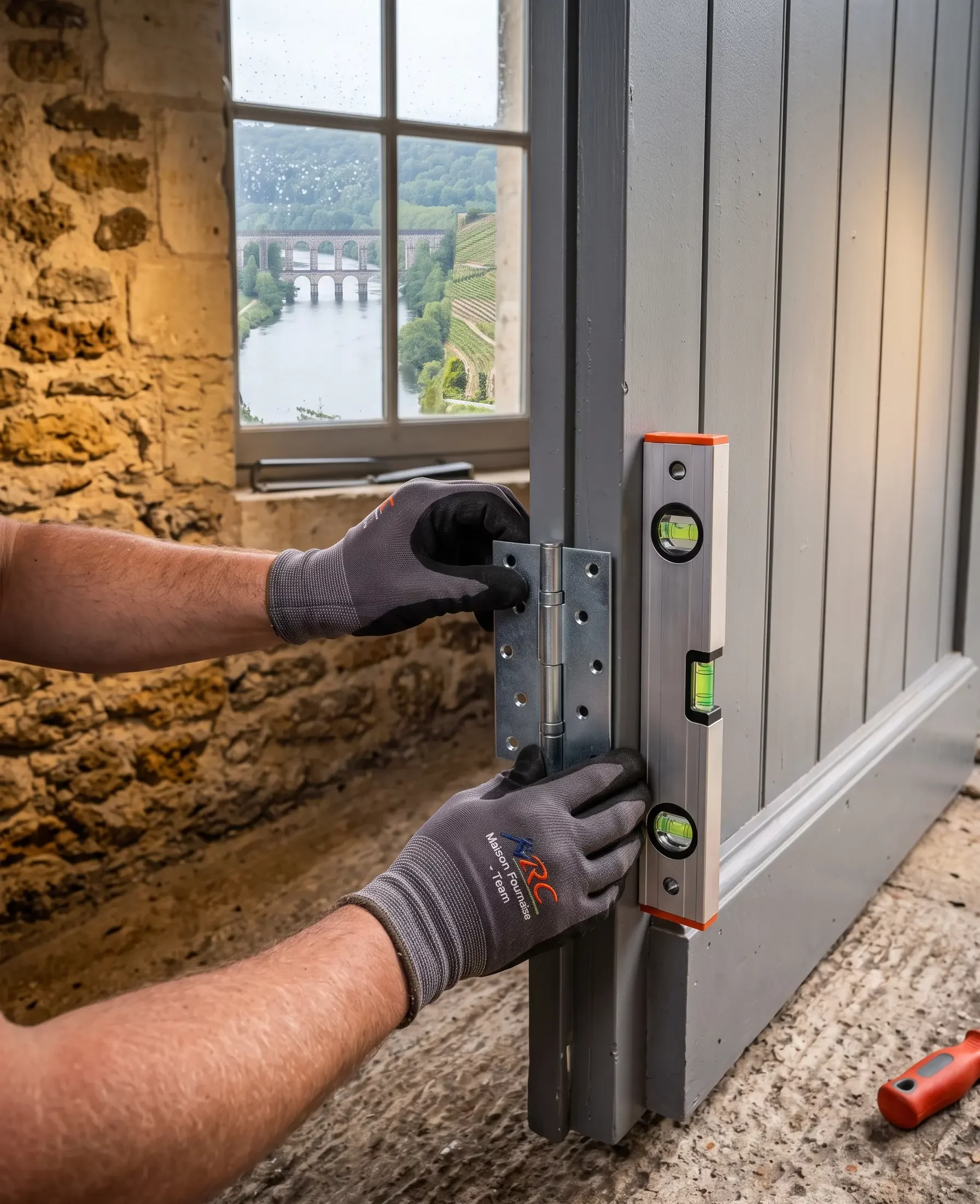Dépannage porte de garage à Louveciennes réalignement gond pente coteau vallée de Seine