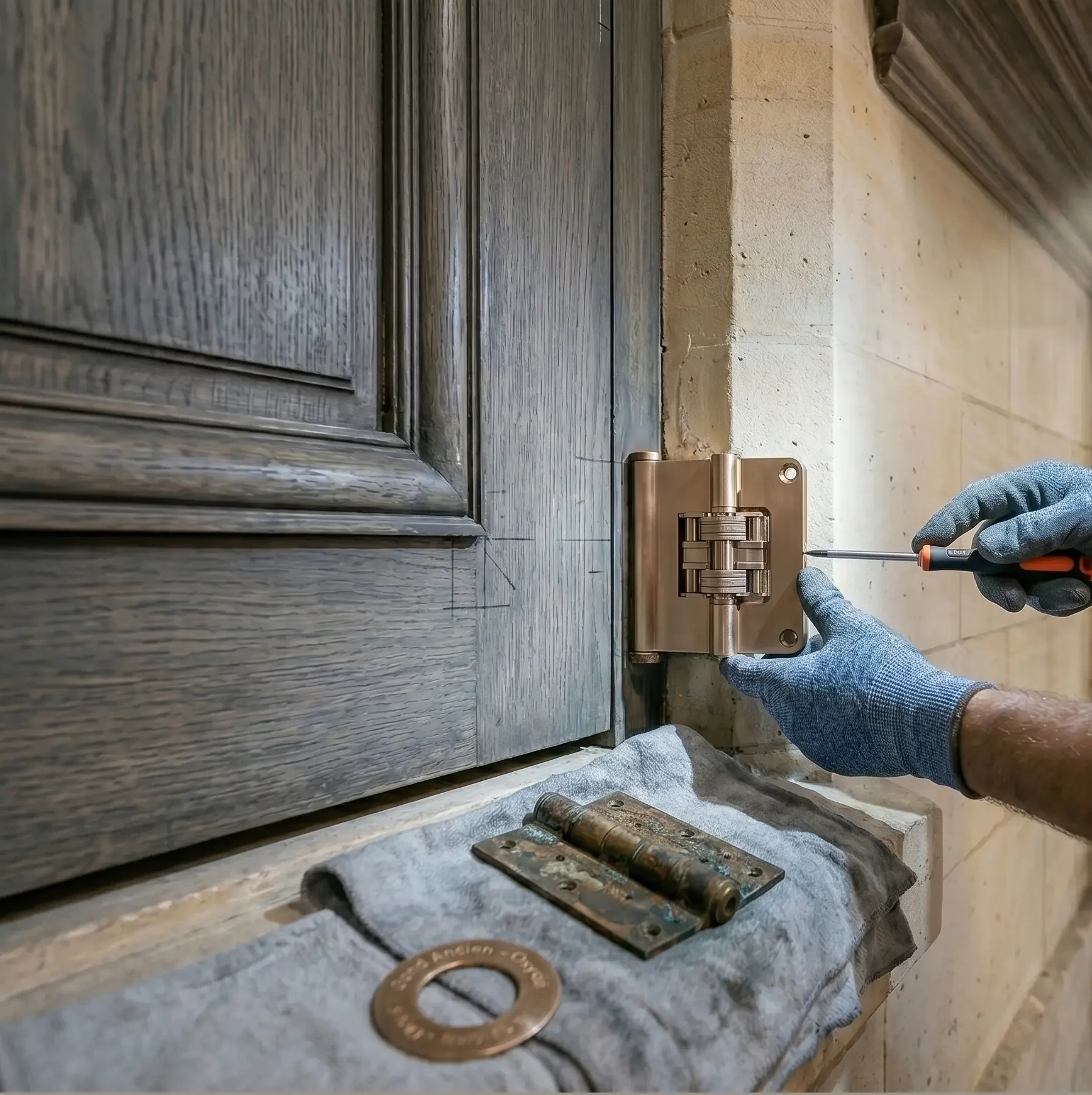 Dépannage porte de garage à Neuilly-sur-Seine réalignement gond porte battante hôtel particulier pierre de taille