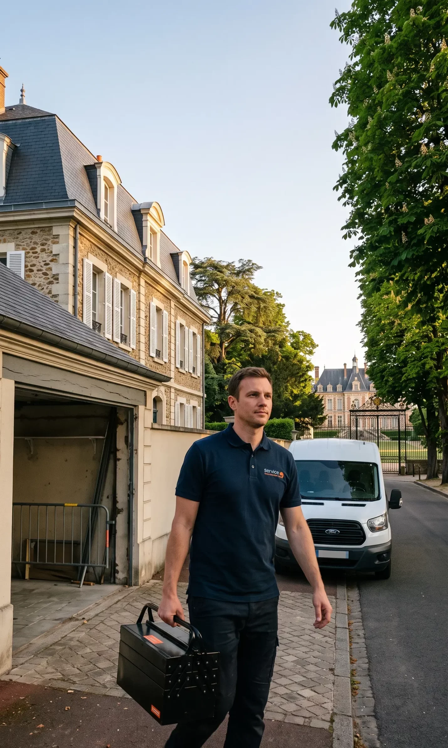 Dépannage porte de garage à Sceaux technicien DB Assistance parc château Le Nôtre