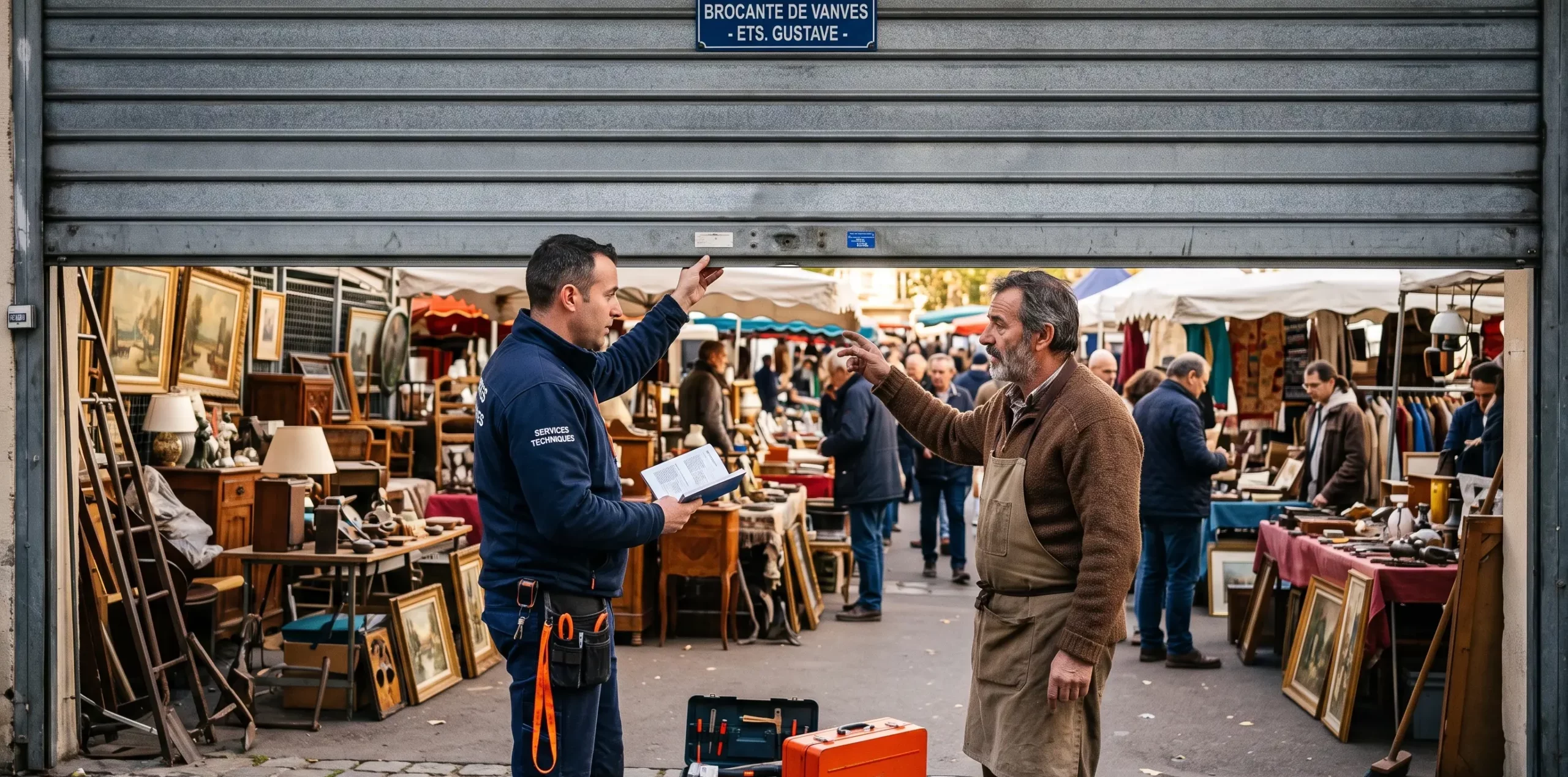 Dépannage porte de garage à Vanves dépannage rideau métallique commerce marché aux puces