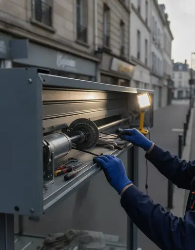 Intervention récente de réparation de rideau métallique à Orly (94310)