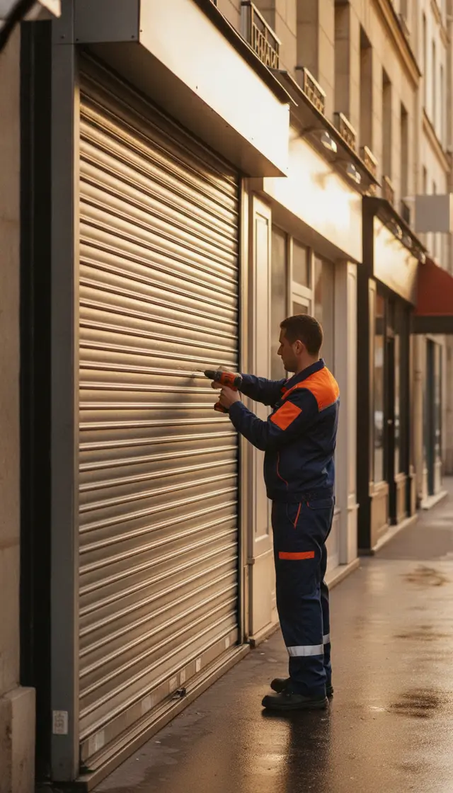 Réparation de rideau métallique à Paris (75) · intervention rapide DB Assistance